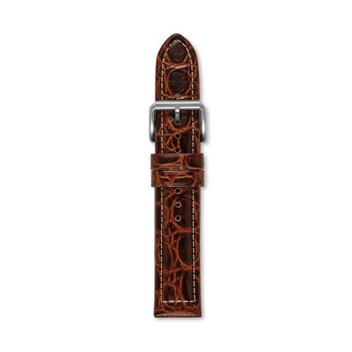 Fossil Defender 20mm Leather Watch Strap - Brown Croco Des1011