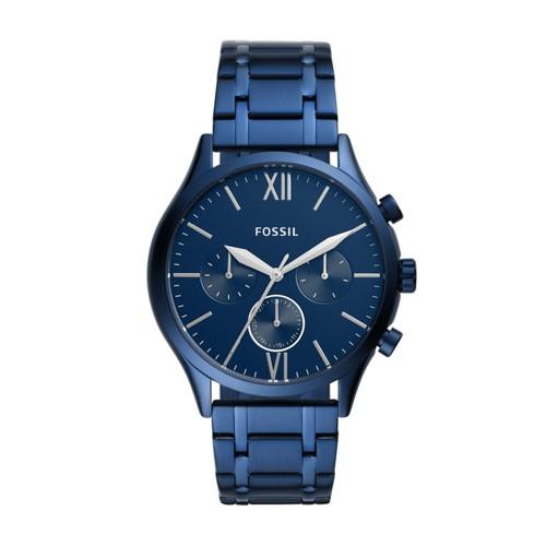 Fossil Fenmore Midsize Multifunction Navy Stainless Steel Watch  Jewelry - Bq2403
