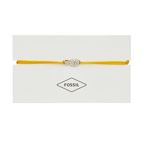 Fossil Pineapple Yellow Nylon Bracelet  Jewelry Gold- Jf03093710