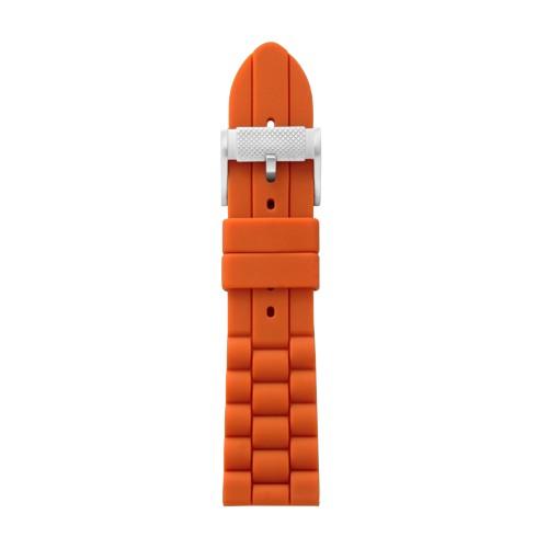 Fossil 24mm Dark Orange Silicone Watch Strap   - S241009