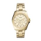 Fossil Janice Multifunction Gold-tone Stainless Steel Watch  Jewelry - Bq3317