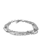 Fossil Multi-chain Silver-tone Brass Bracelet  Jewelry Silver- Joa00436040