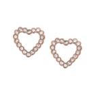 Fossil Open Heart Rose Gold-tone Stainless Steel Earrings  Jewelry Rose Gold- Jf03084791