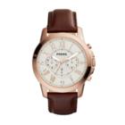 Fossil Grant Chronograph Brown Leather Watch   - Fs4991