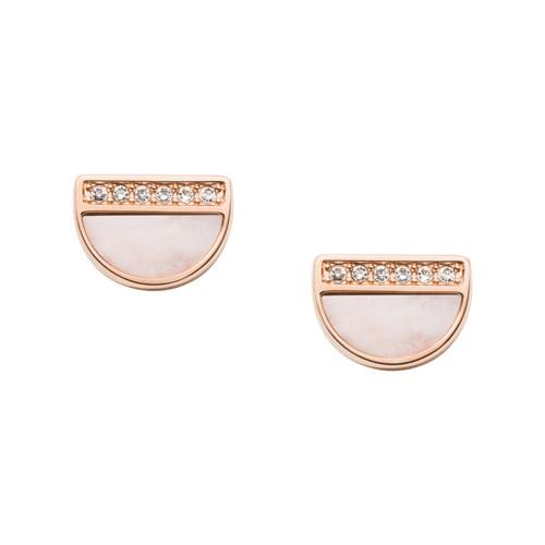 Fossil Half Moon Rose Gold-tone Stainless Steel Earrings  Jewelry - Jf03133791
