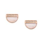 Fossil Half Moon Rose Gold-tone Stainless Steel Earrings  Jewelry - Jf03133791