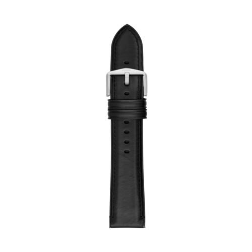 Fossil Estate 22mm Black Leather And Silicone Watch Strap   - S221296