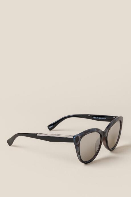 Francesca's Mayra Tort Cat Eye Sunglasses - Gray