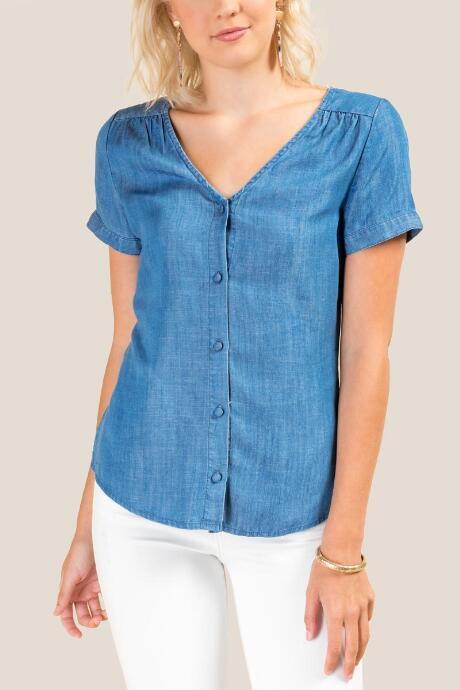 Francesca's Maggie Button Down Top - Lite