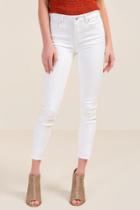 Harper Heritage Mid Rise Ankle Length Jeans - White