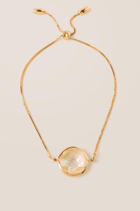 Francesca's Erica Glass Pull Tie Bracelet - Iridescent