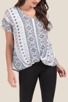 Francesca Inchess Trista Tie Front Blouse - Ivory