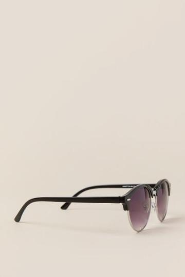 Francesca's Lark Round Sunglasses - Black