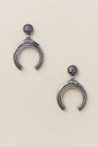 Francesca's Monique Bull Horn Drop Earring - Silver