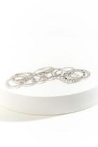 Francesca's Anna Textured & Crystal Ring Set - Silver
