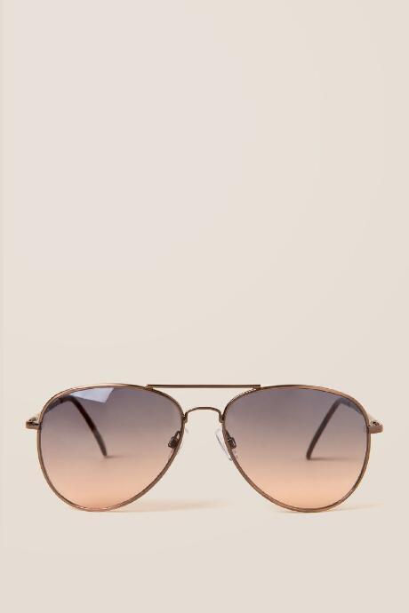 Francesca's Harper Ombr Aviator Sunglasses - Bronze