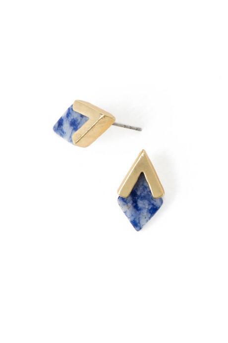 Francesca's Paige Diamond Stone Stud - Navy