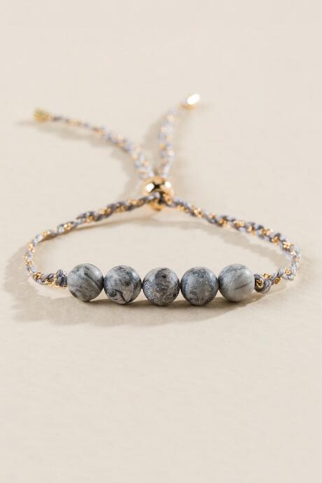 Francesca's Gray Quartz Pull Tie Bracelet - Gray