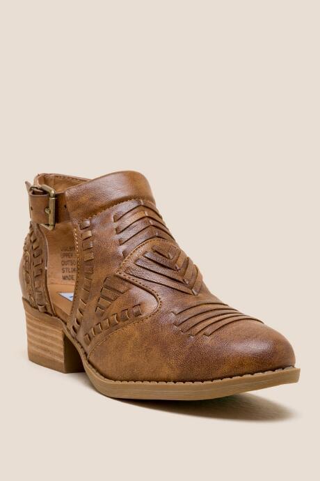 Francesca Inchess Bistro Side Cutout Ankle Boot - Tan