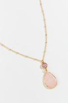 Francesca's Violet Crackle Stone Pendant Necklace - Blush