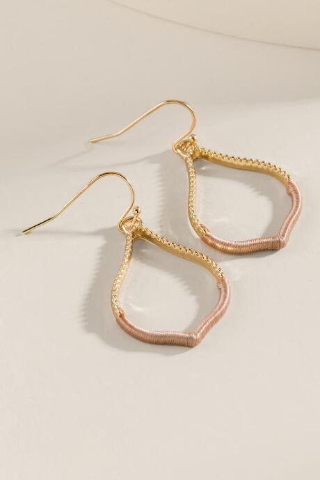 Francesca's Heidi Threaded Open Teardrop Earrings - Taupe