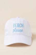 Francesca's Beach Please Baseball Cap - White