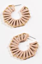 Francesca's Heidi Leather Wrap Hoops - Taupe