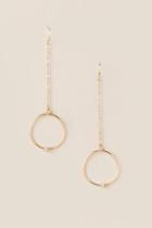 Francesca's Eigra Cubic Zirconia Circle Chain Drop Earring - Gold