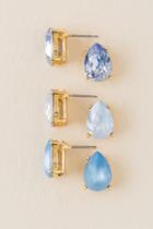 Francesca's Nela Blue Crystal Stud Set - Light Blue