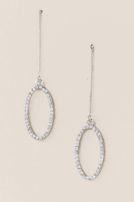 Francesca's Revel Oval Drop Earring - Silver