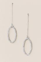Francesca's Revel Oval Drop Earring - Silver