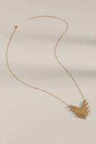 Francesca's Kaitlyn Chevron Pendant Necklace - Gold