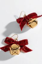Francesca's Tacky Red Bow Bell Earrings - Red
