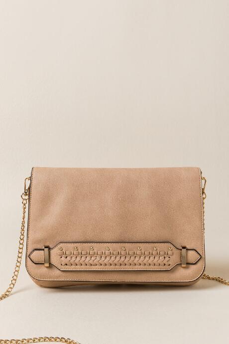 Francescas Roxie Studded Convertible Clutch - Cognac