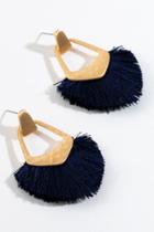 Francesca's Kate Tassel Fan Earrings - Navy