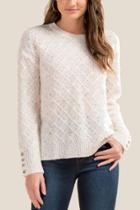 Francesca's Tessa Confetti Pullover Sweater - Ivory