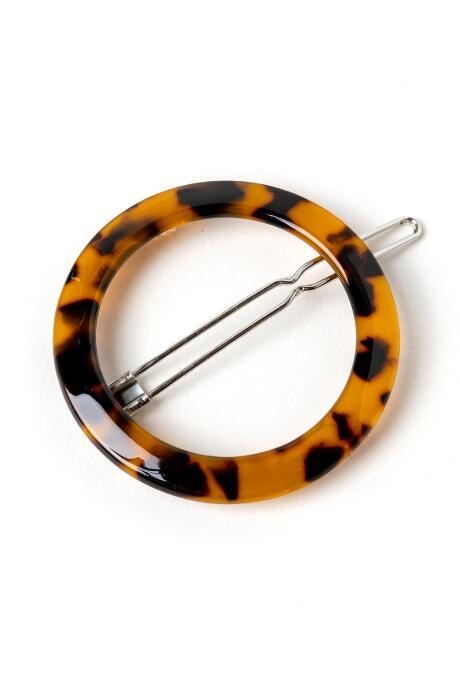 Francesca's Amber Tort Circle Barrette - Amber