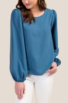 Francesca's Thea Elevated Classic Blouse - Dark Teal