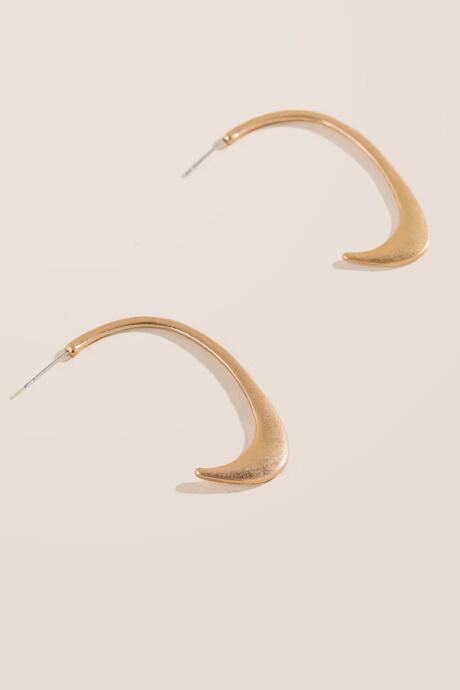 Francesca's Kate Worn Metal Hoops - Gold