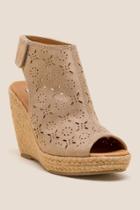 Not Rated Minka Floral Jute Wedge - Nude
