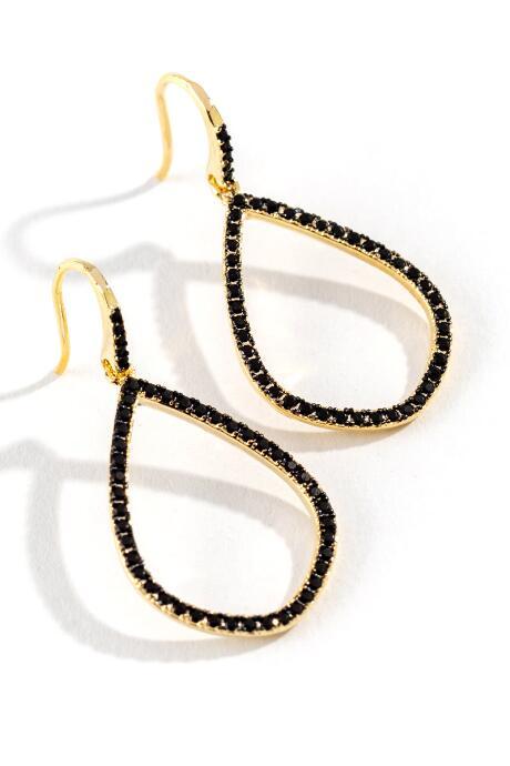 Francesca's Nova Teardrop Earrings - Black