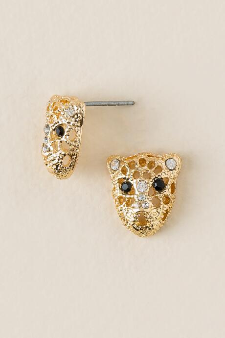 Francesca's Vivica Jaguar Head Stud Earring - Gold