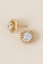 Francesca's Tracy Cubic Zirconia Stud Earring In Gold - Crystal