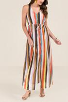 Francesca's Carolina Button Front Maxi Dress - Multi