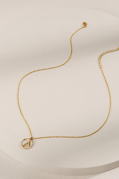 Francesca's Capricorn Constellation Circle Pendant Necklace - Gold