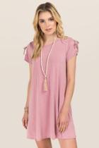 Alya Fincher Lattice Sleeve Dress - Rose