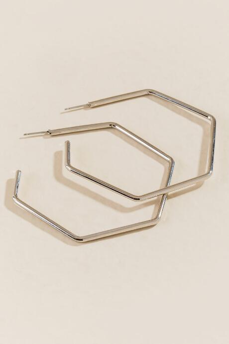 Francesca Inchess Monica Hexagon Hoops - Gold