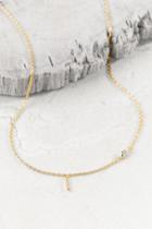 Francesca's L 14k Initial Necklace - L