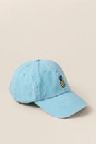 Francesca's Brazil Pineapple Patch Denim Baseball Cap - Light Blue
