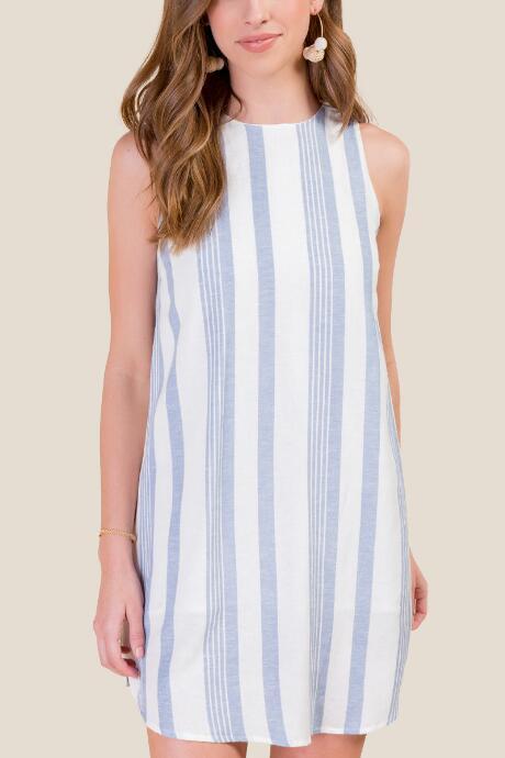 Francesca's Skye Striped Shift Dress - Ivory